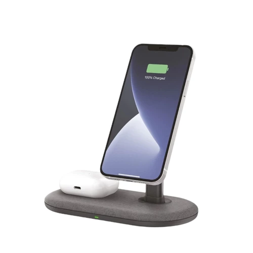 MOMAX Q.Mag Dual Magnetic Wireless Charging Stand (Dark Grey) #UD20