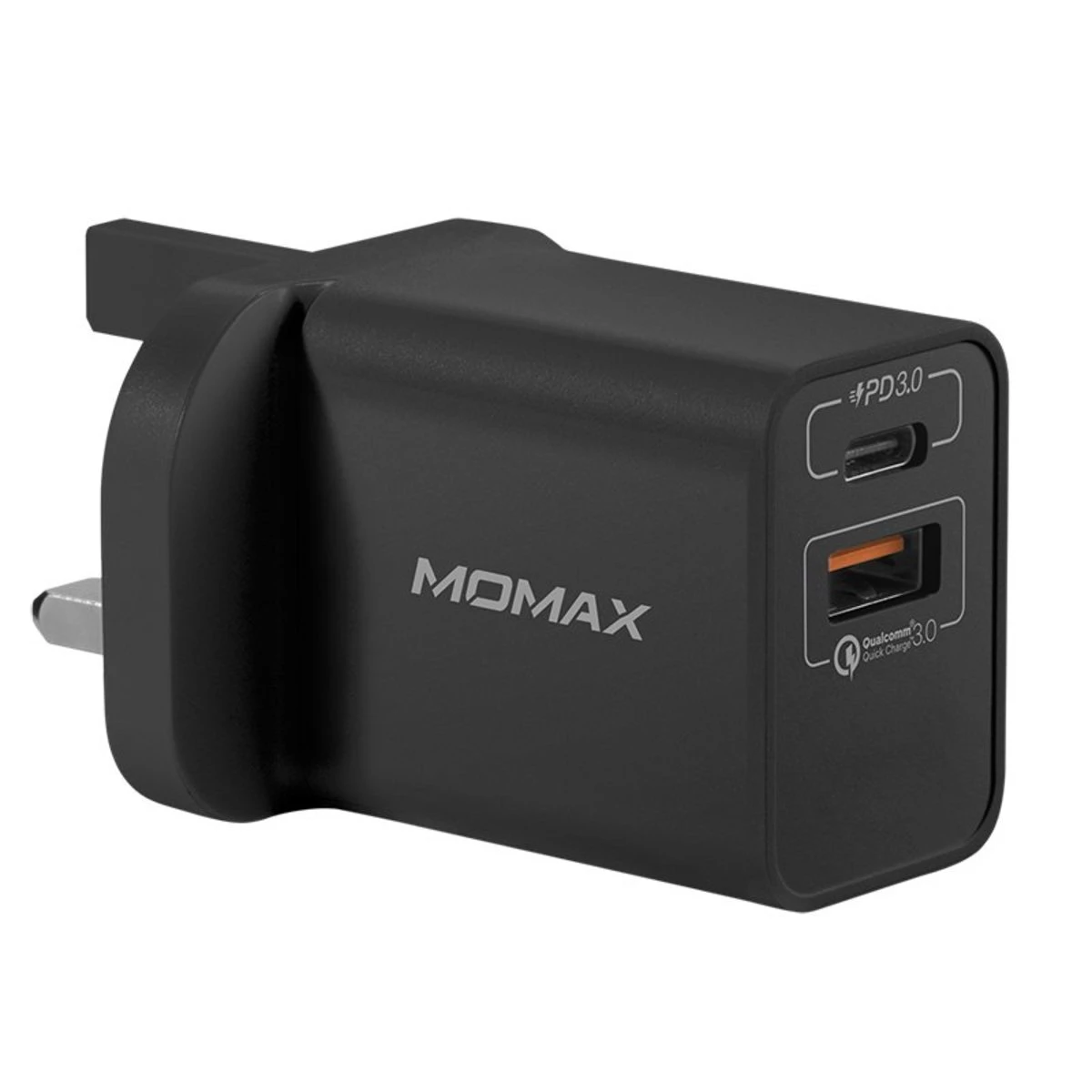 MOMAX OnePlug 20W 2 Port USB Fast Charger (Black) #UM13UKW