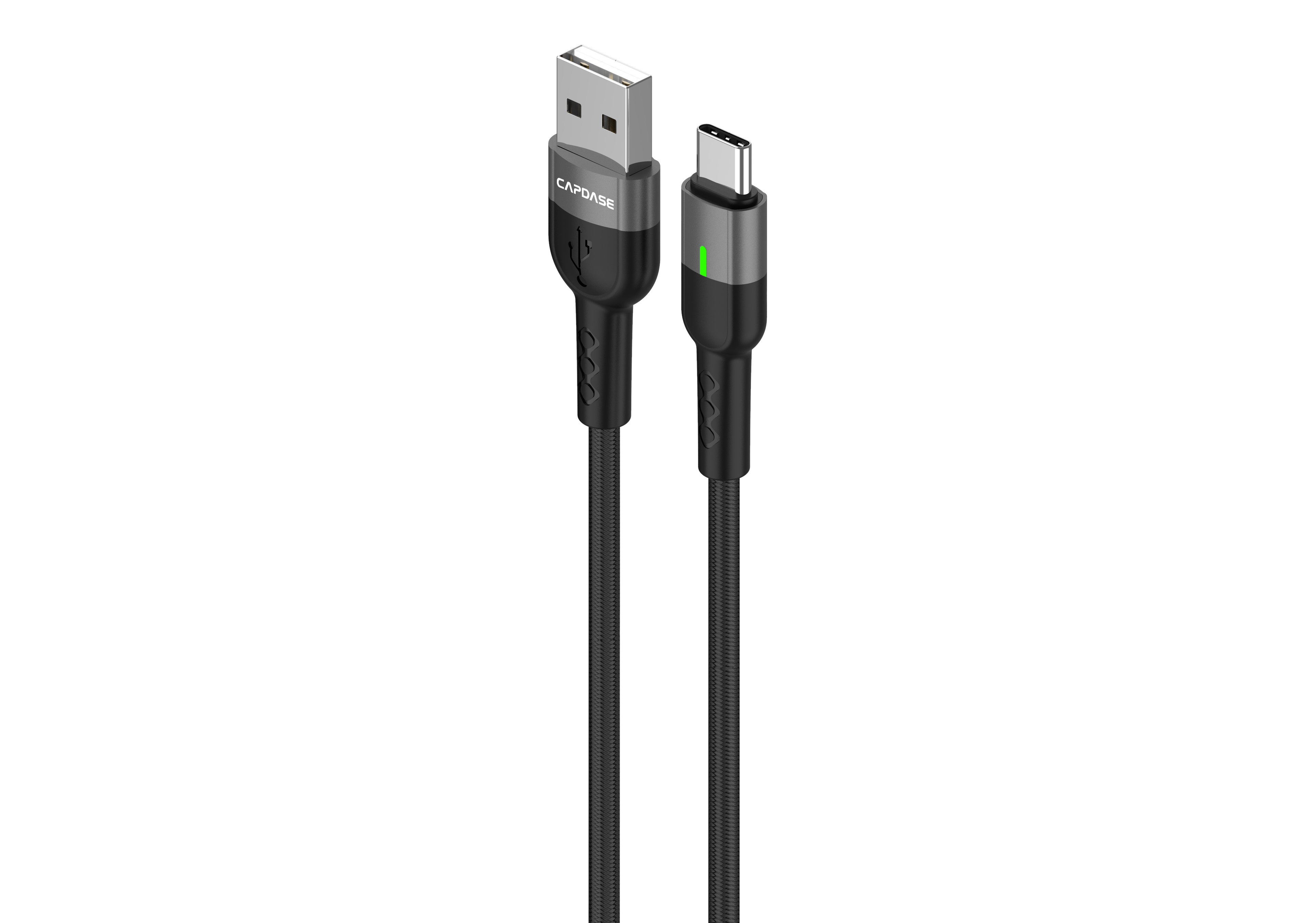 Capdase Breathe 1.2metre USB-A to USB-C Cable (Ambient-Light) (Black) #HC00-37G1