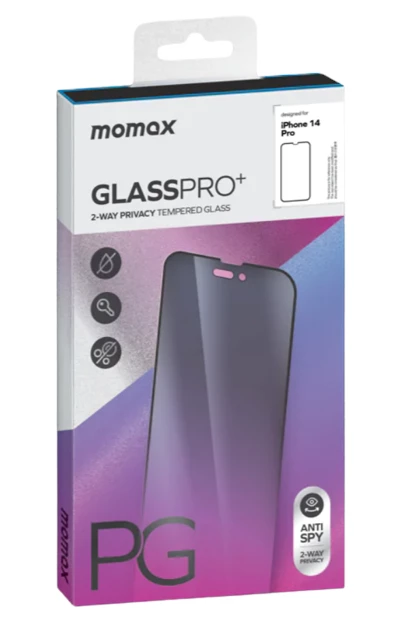MOMAX iPhone 14 Pro GlassPro+ 全篇幅高清防窺玻璃膜 #PzAP22MD1VD