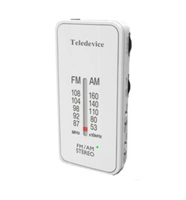 Teledevice FM-8 FM/AM Pocket Radio (White)