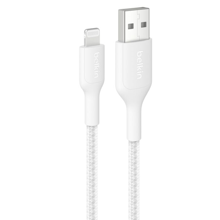 Belkin BoostCharge 1米 USB-A to Lightning 編織充電線 (白色) #CAA020FQ1MwH