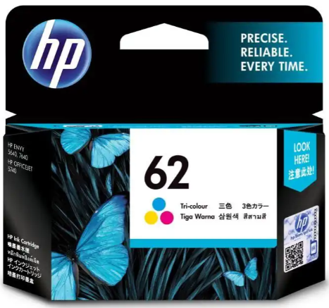 HP 62 Tri-color Original Ink Cartridge #C2P06AA
