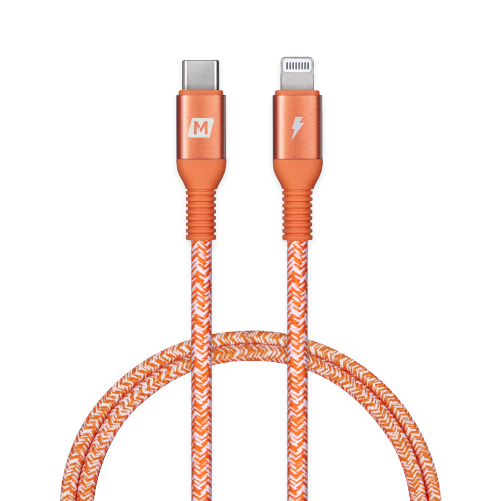 MOMAX EliteLink 4ft/1.2metre Usb-C to Lightning Cable - MFi Certified (Orange) #DL31M