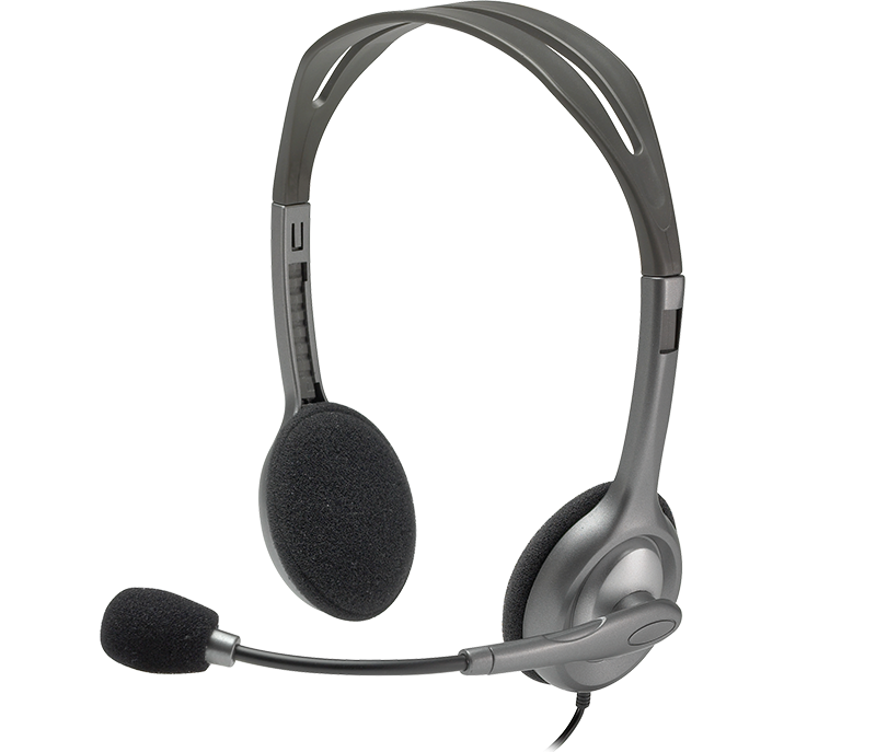 Logitech H110 Stereo HeadPhone 3.5mm w/Mic for PCs