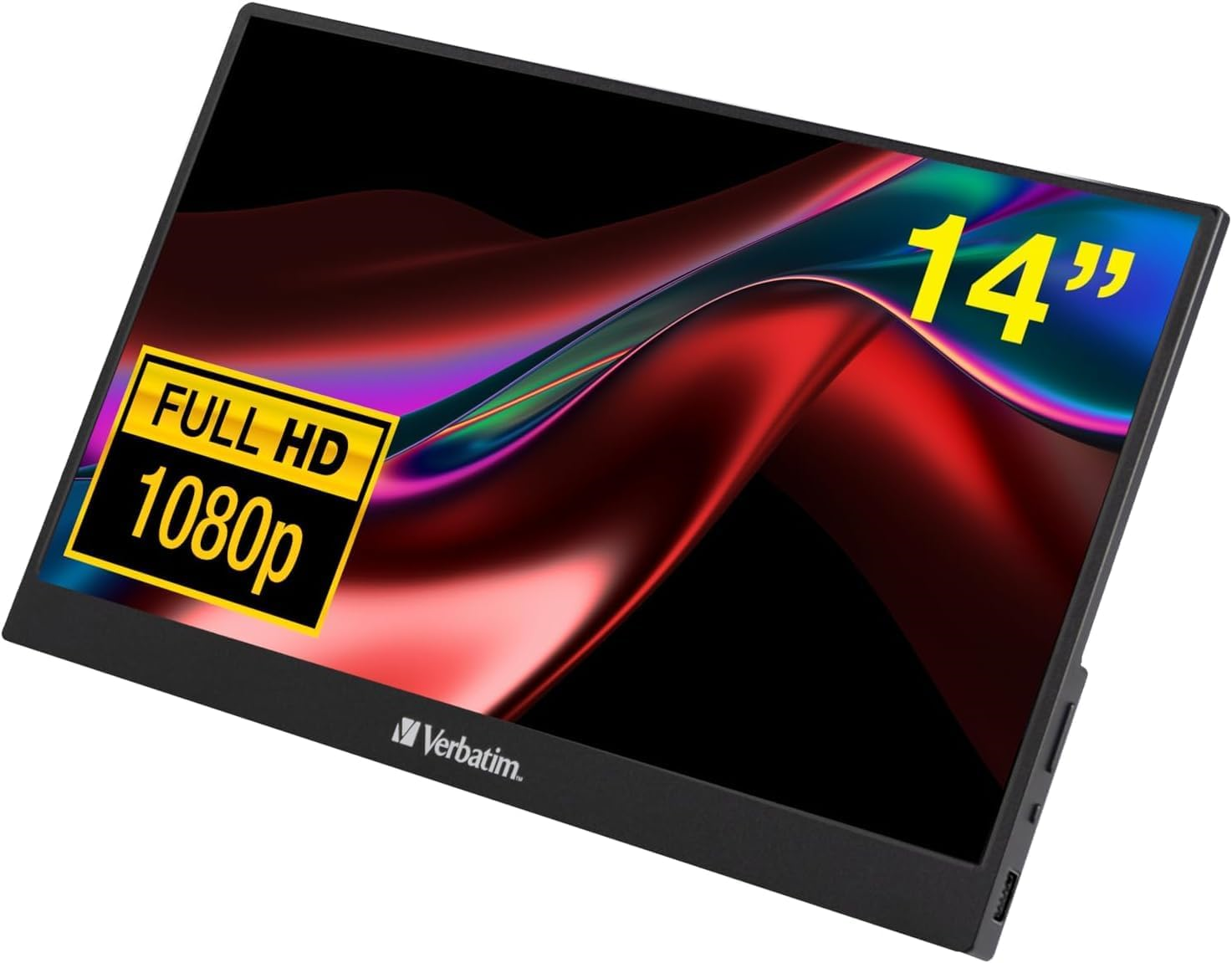 Verbatim PM-14 Portable 14"(wide) 16:9 1920 x 1080 iPS LED Panel w/HDMI+TypeC ,Speaker #49590