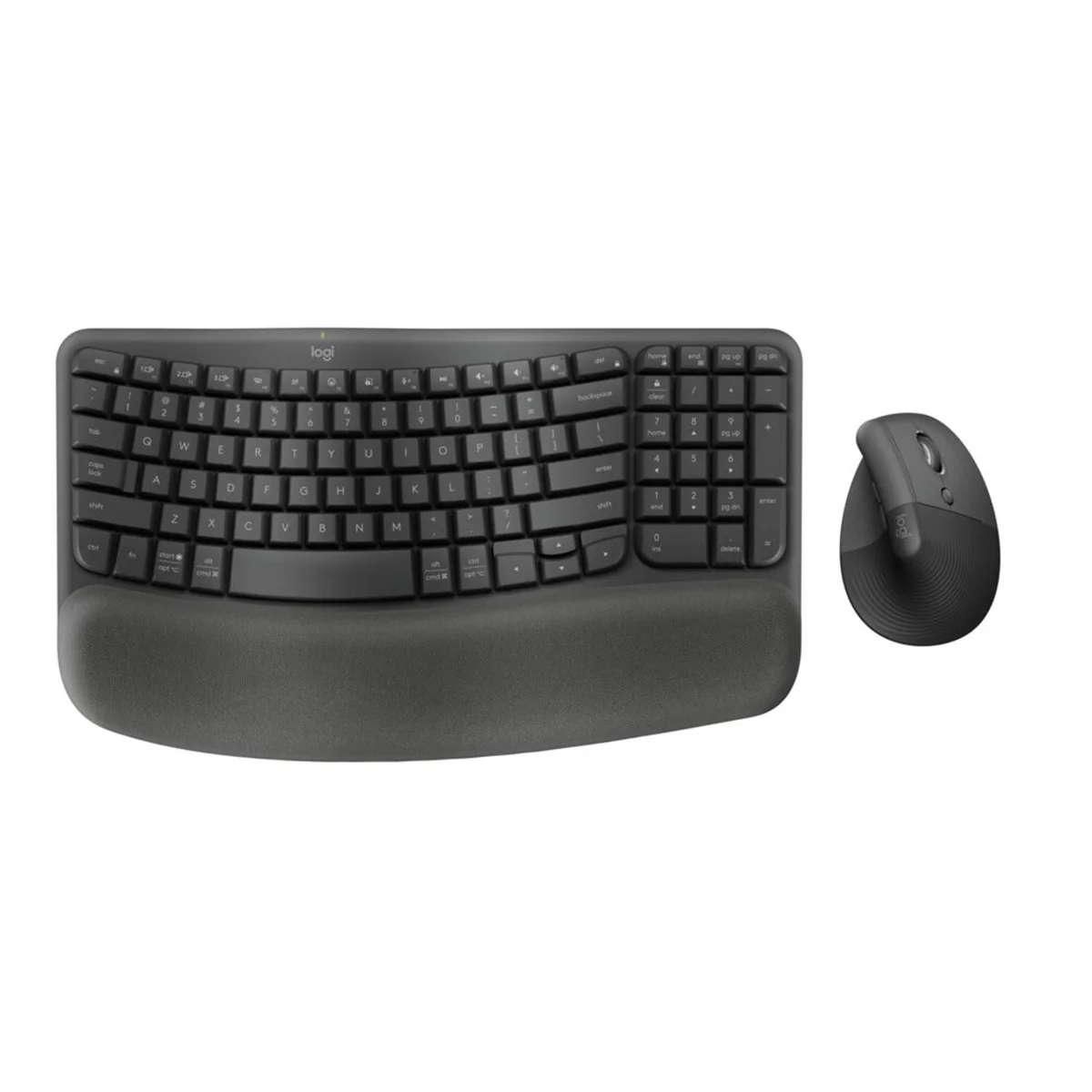 Logitech Wave Keys and Lift English Wireless Combo - Usb+BT (Multi-Device) (Graphite) #920-013639