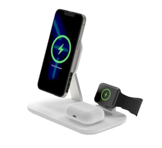 MOMAX Q.Mag Pro 3 3-in-1 MagSafe Wireless Charging Stand (White) #UD26w