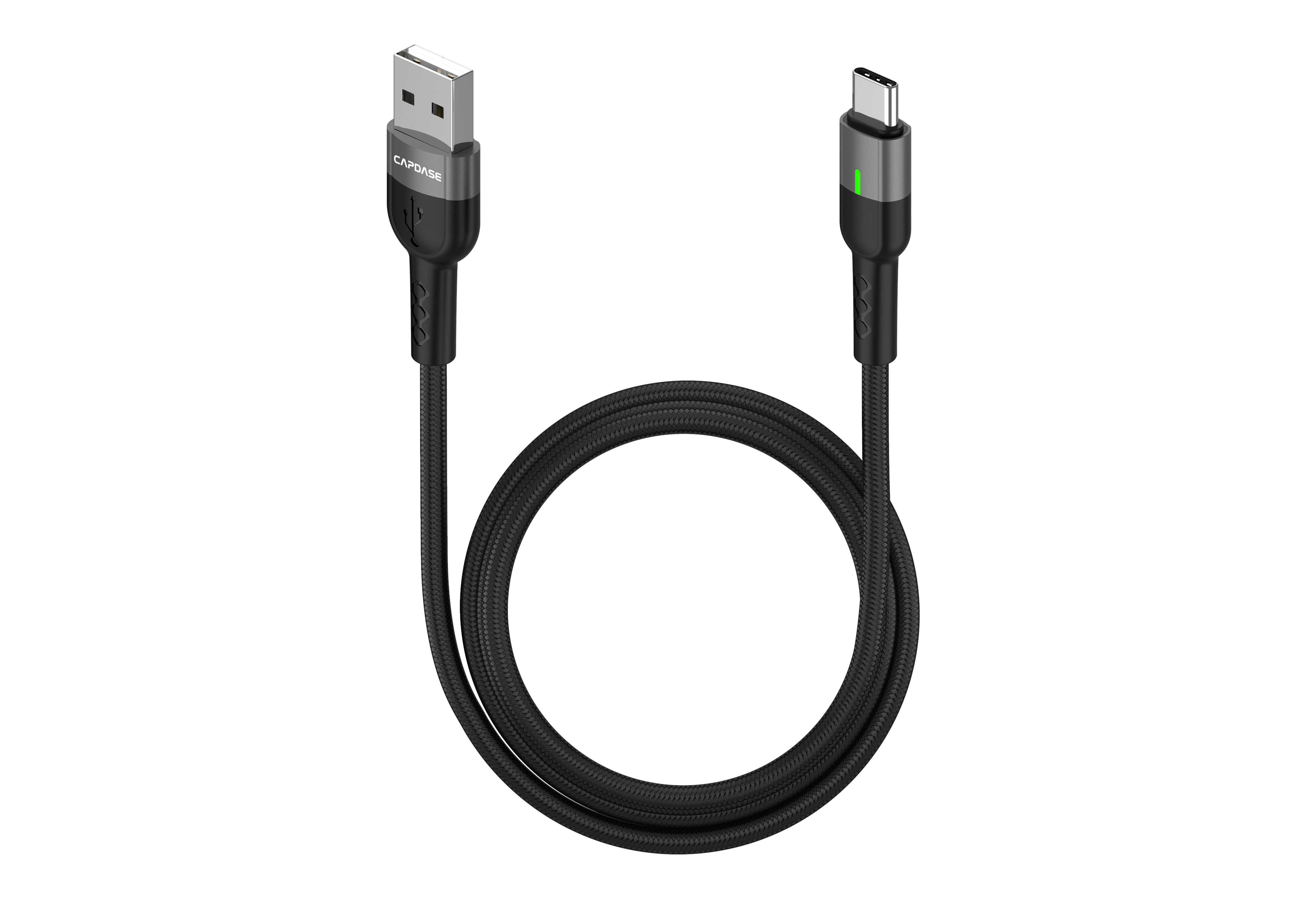 Capdase Breathe 2metre Usb-A to Type-C Cable (Ambient-Light) (Black) #HC00-38G1
