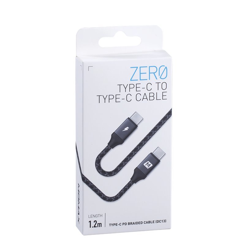 MOMAX Zero 4ft/1.2metre Type-C to Type-C Usb Cable PD (Black)