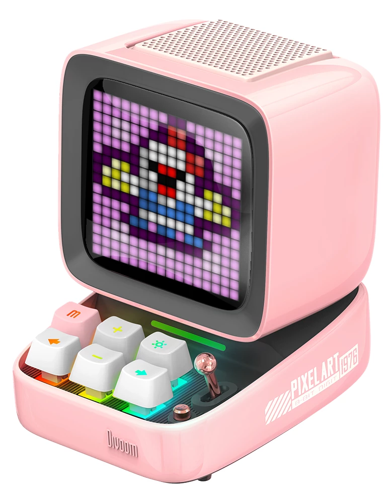 Divoom Ditoo Pro Retro Pixel Art Bluetooth Speaker (Pink) #Ditoo-Pro-Pink