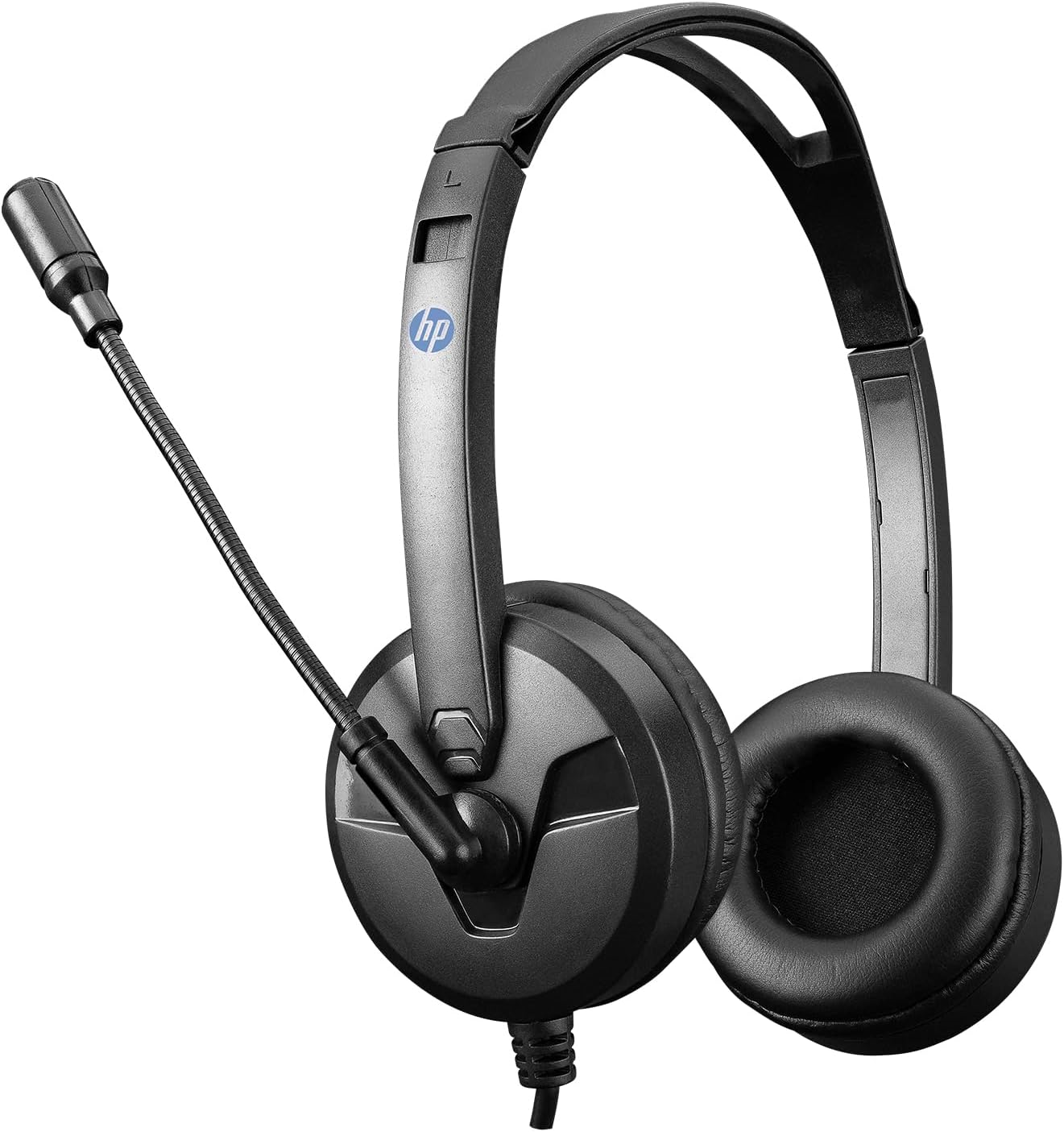 HP DHE-8009 Stereo HeadPhone 3.5mm w/Mic for PCs (Black) #194R3AA