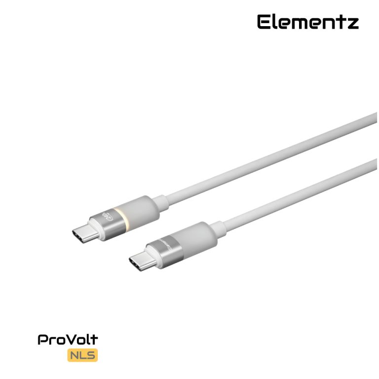 Elementz ProVolt 1.2米 Usb-C to Usb-C Cable 超柔韌矽膠快速充電線 (白色) #NLs-12(wH)