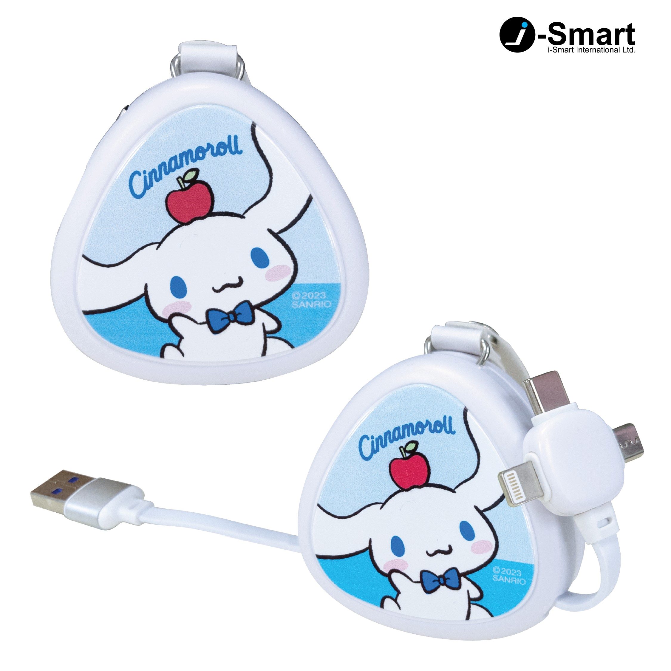 Sanrio Cinnamoroll Usb-A to Micro-Usb+Type-C+Lightning Cable w/Retractable #4711300