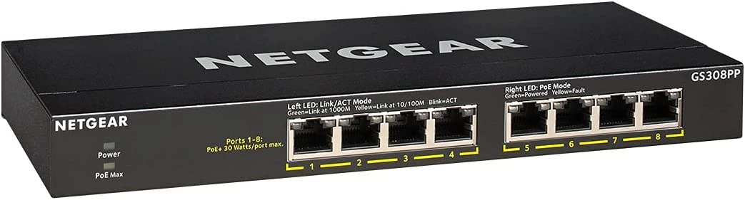 Netgear GS308PP 8port PoE+ Gigabit Switch 網絡交換器