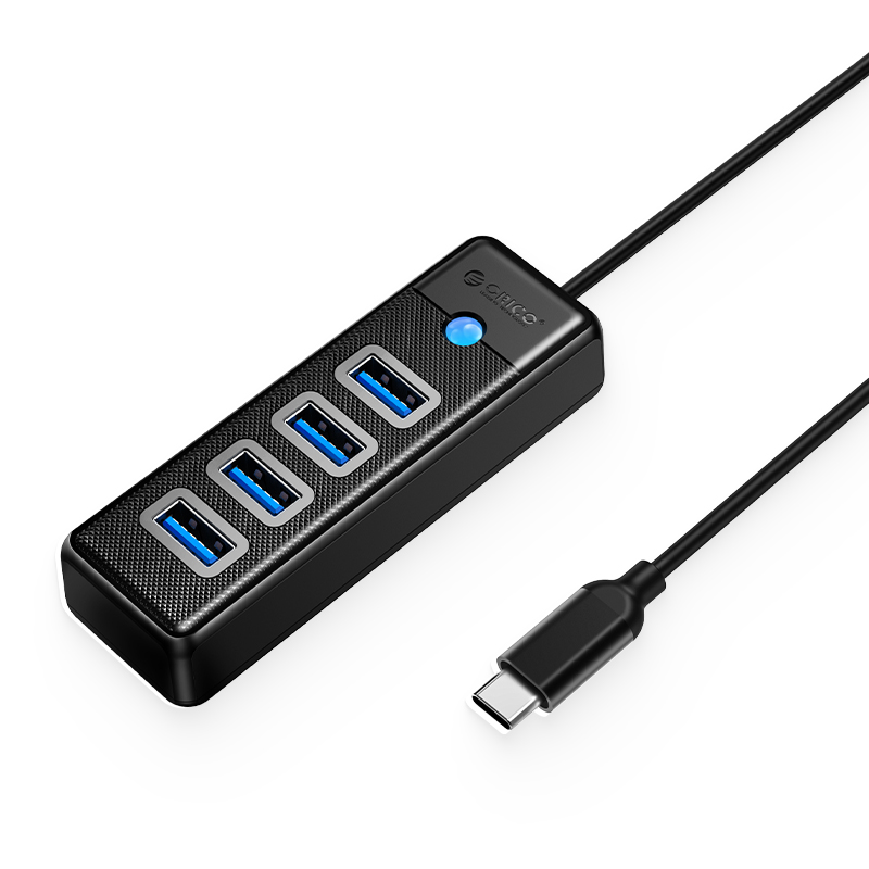 Orico PW4U 15cm 4port Usb-C to 4xUsb-A 3.0 Hub (Black) #Pw4U-C3-015-bK