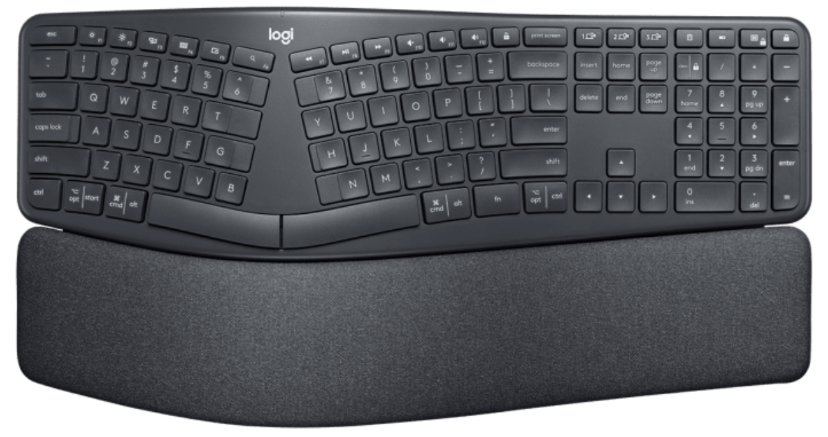 Logitech ERGO K860 Wireless Ergonomic Split  Keyboard with Wrist Rest