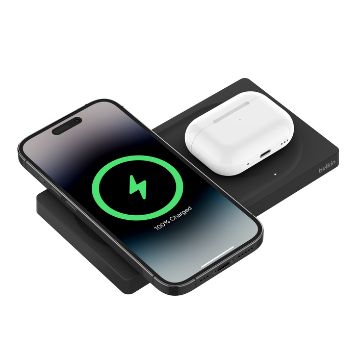 Belkin BoostCharge-Pro MagSafe 2in1(iPhone & AirPods) Magnetic Wireless Charger (Black) #WIZ019btBK