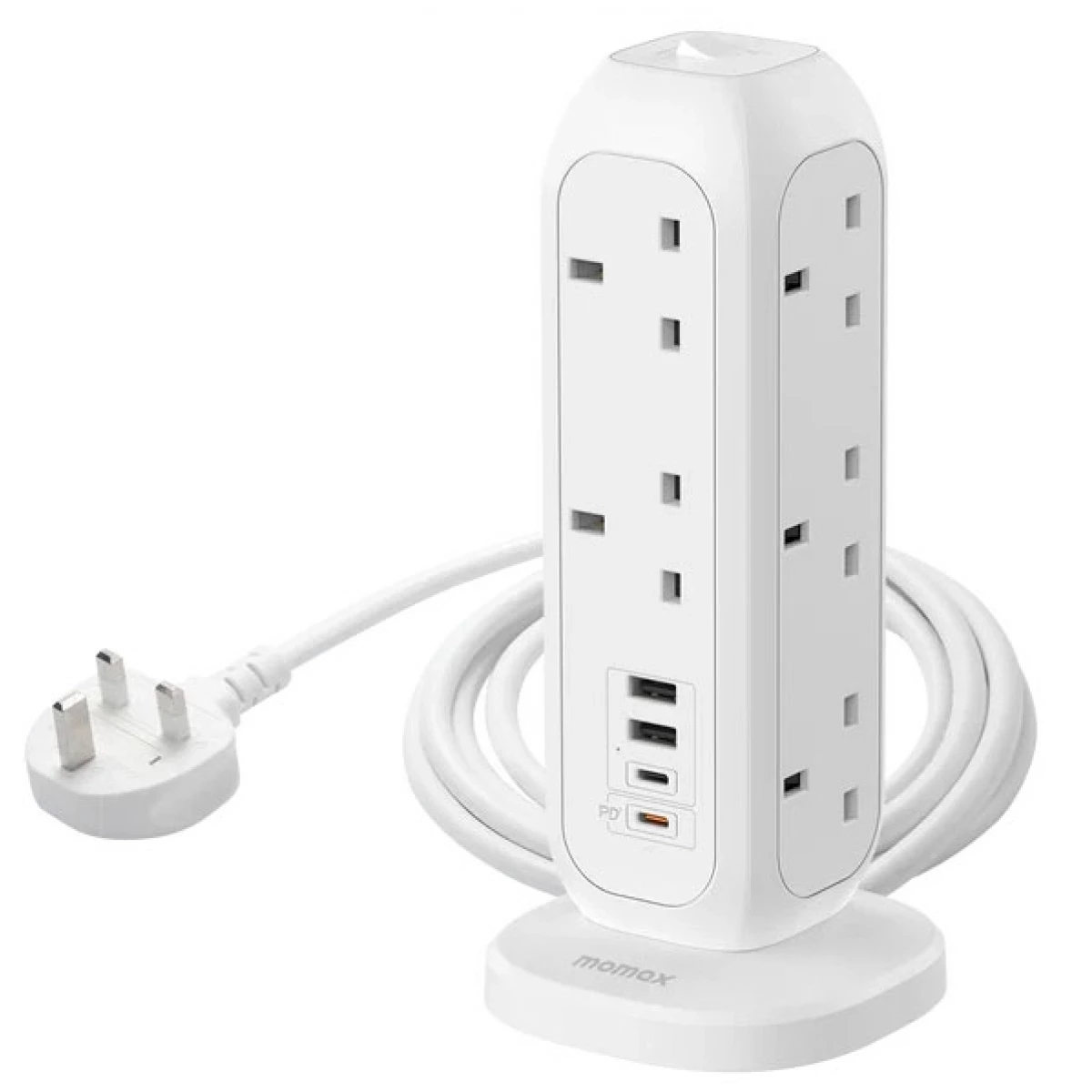 MOMAX OnePlug PD20W 2A2C 11 Head Power Strip (White) #US11