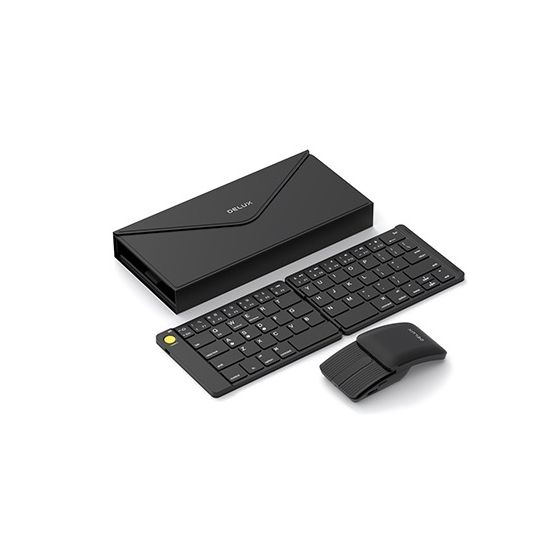 Delux PockCombo 超輕薄摺疊鍵盤滑鼠套裝 (黑色) #6938820422297