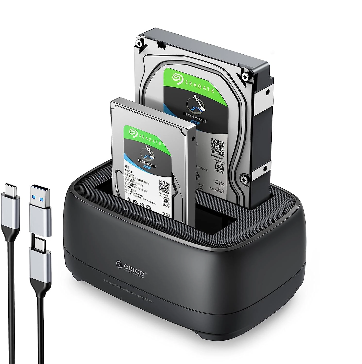 Orico 2.5"/3.5"(2bay) SATA HDD/SSD Hard Disk Docking Station 雙硬盤座 w/Clone - Usb-C #DD28C3-C