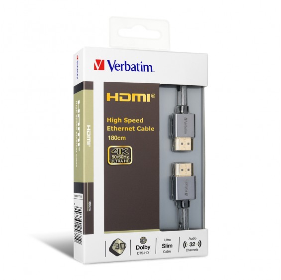 Verbatim Premium HDMI 2.0 Cable with ethernet 1.8m 6ft #65671