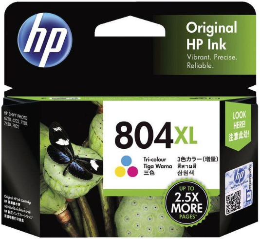 HP 804XL High Yield Tri-color Original Ink Cartridge #T6N11AA