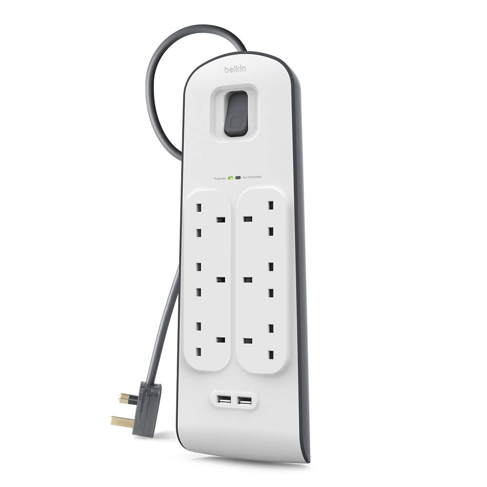 Belkin SurgePlus 2.4 安培USB充電 6位防雷保護拖板 #bsV604sa2M