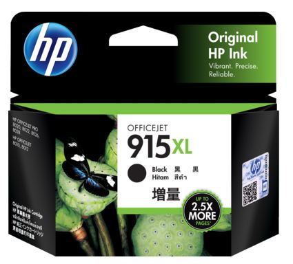HP 915XL 黑色原廠墨盒 (高用量) #3YM22AA