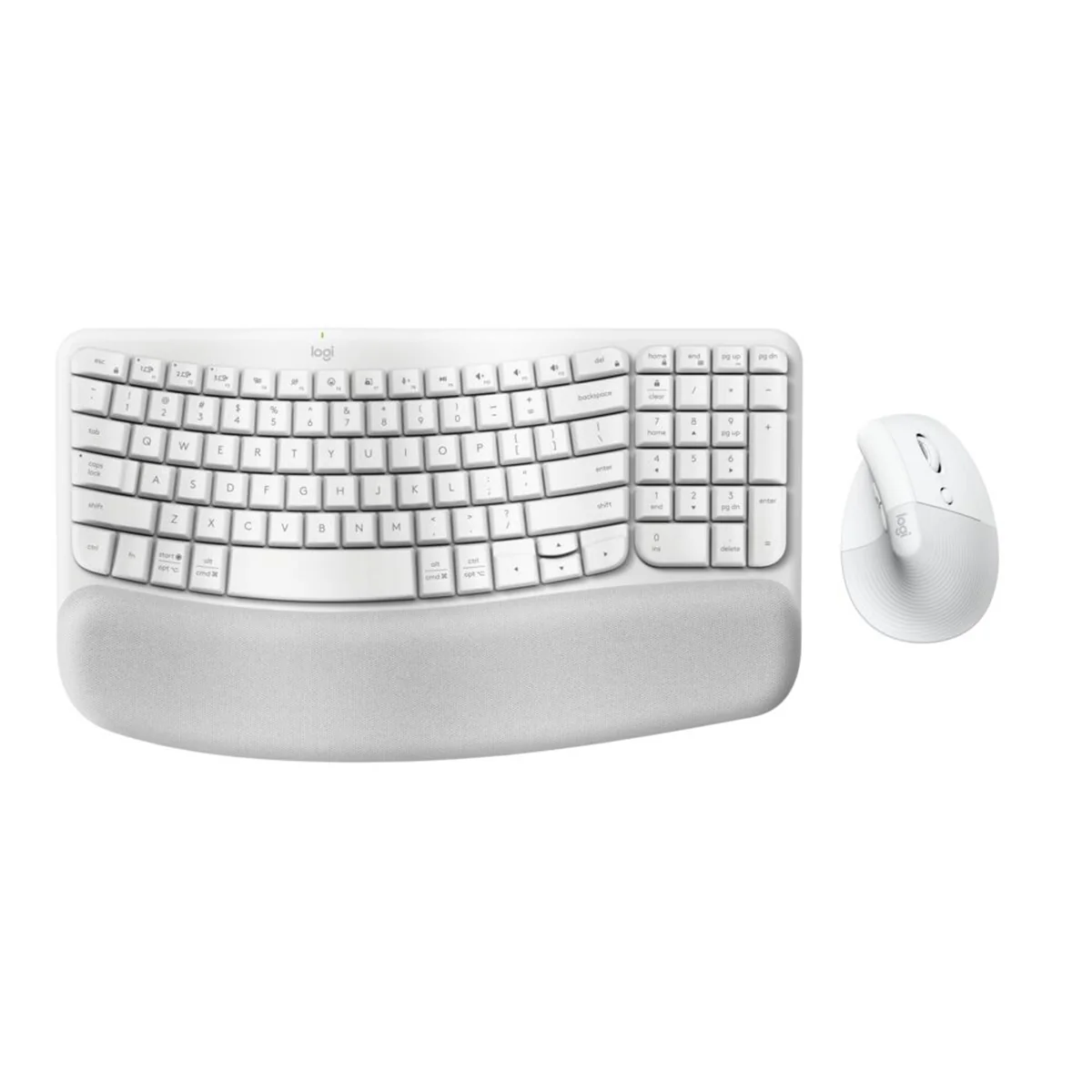 Logitech Wave Keys and Lift 美式英文人體工學鍵鼠套裝 (珍珠白) #920-013640