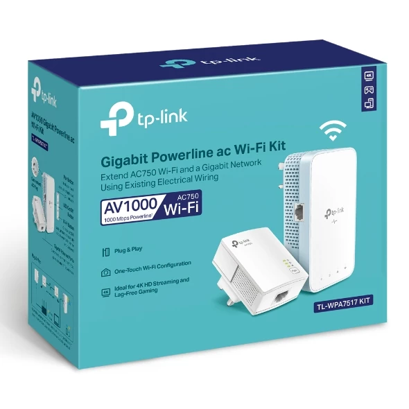 TP-Link TL-WPA7517 AV1000 Gigabit Powerline AC1200 Wi-Fi Kit #0165500243