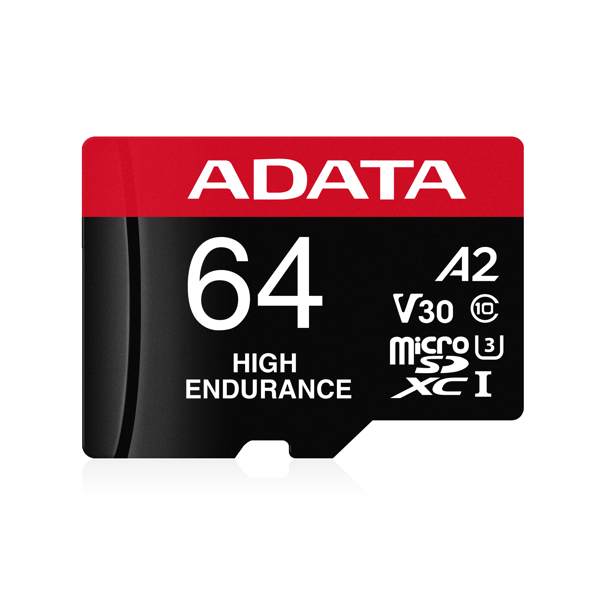 AData HighEndurance 64Gb (V30, UHS-I_U3, 100Mb/s) MicroSDXC Card w/Adapter #AUsDX64gUi3V30sHA2-RA1
