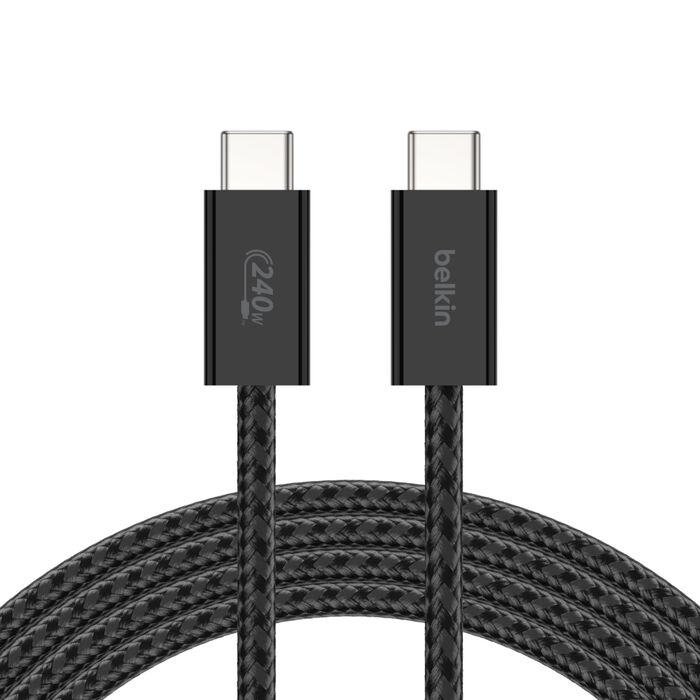 Belkin BoostCharge 1.5米 240W Usb-C to Usb-C 充電線 2件裝 (黑色) #CAb019qc05bK2PK