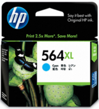 HP 564XL High Yield Cyan Original Ink Cartridge #CB323wa