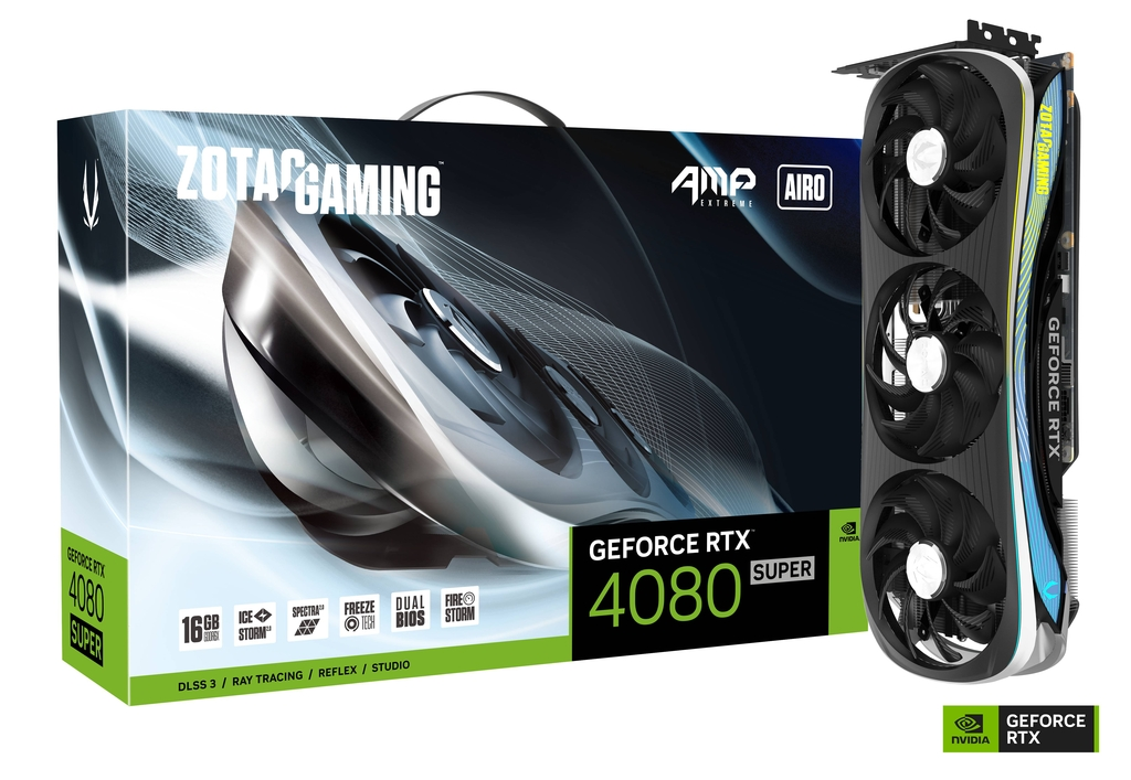 Zotac Gaming GeForce RTX 4080 Super AMP Extreme AIRO 16Gb DDR6 (256bit) PCi-e-16x Graphic Card w/HDMI+DP #ZT-D40820B-10P