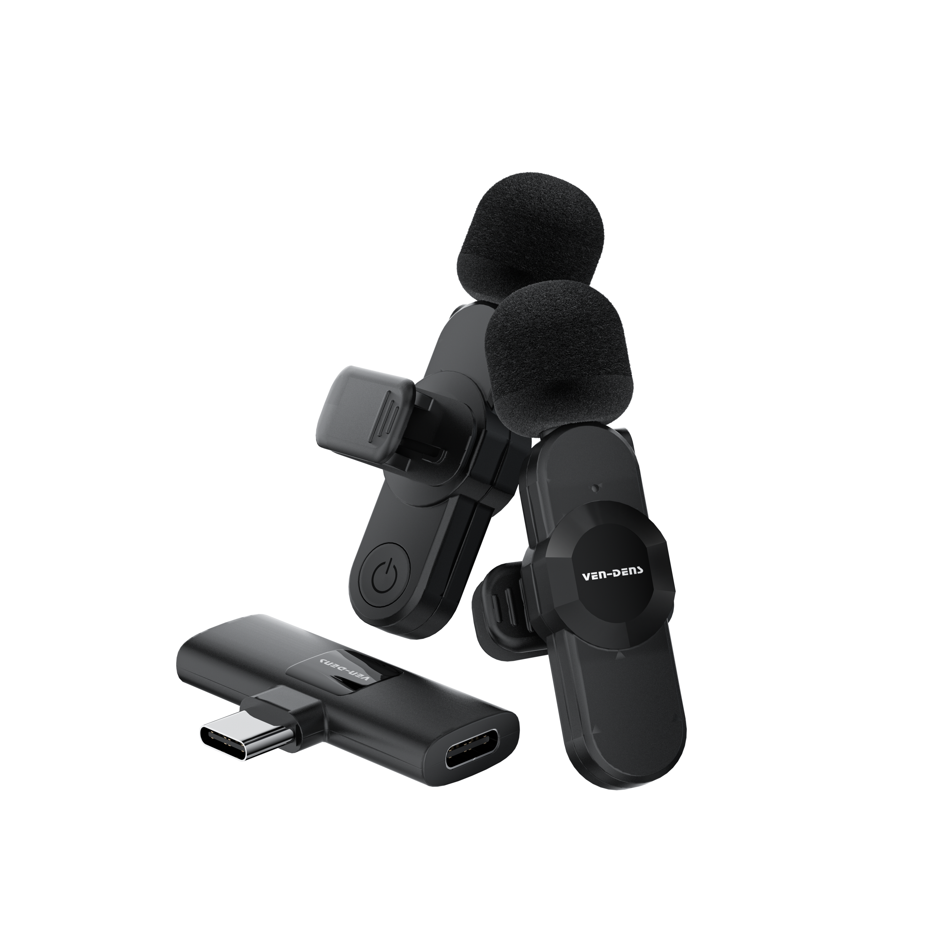 Ven-Dens USB-C 雙無線麥克風 (黑色) #VD-MIC009