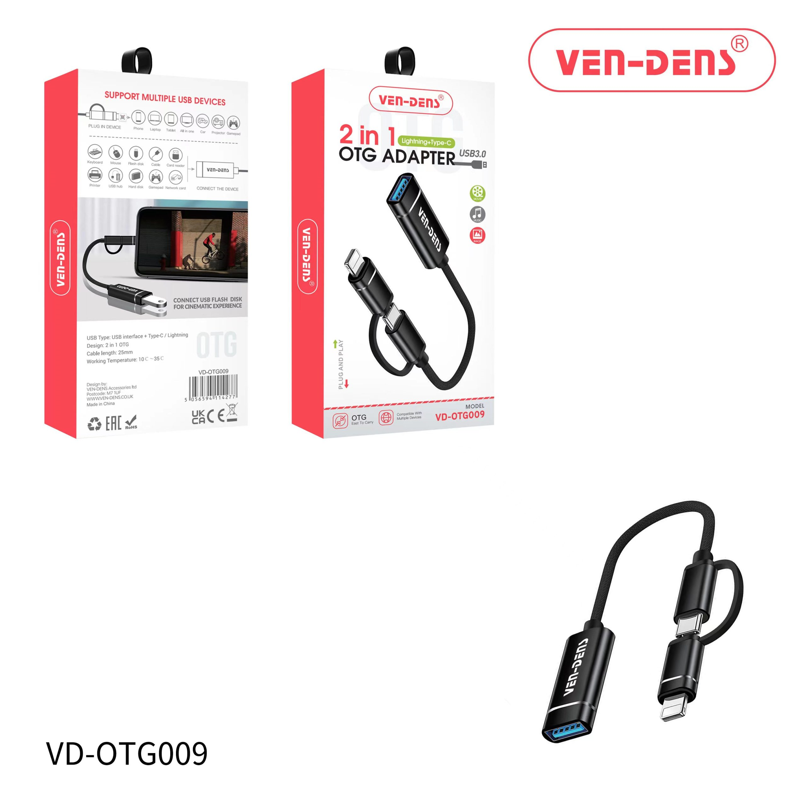 Ven-Dens Lightning to Usb-C(Female) Adapter #VD-OTG010