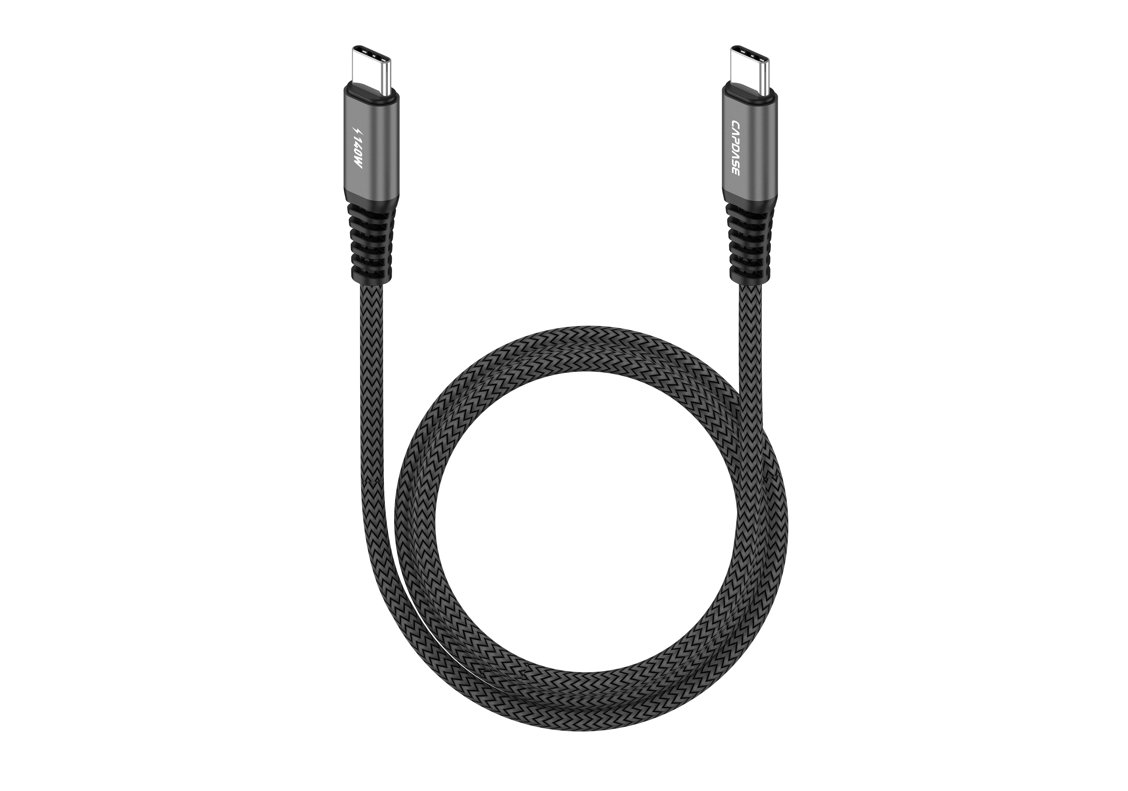 Capdase Metallic 140W USB-C to USB-C 充電線 (2米) (Black) #HC00-34G1