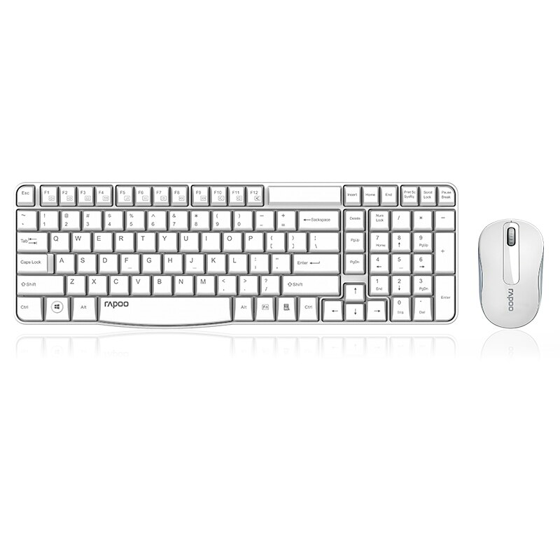 Rapoo X1800s-W Chinese Desktop Wireless Keyboard & Optical Mouse - Usb (White) #18198