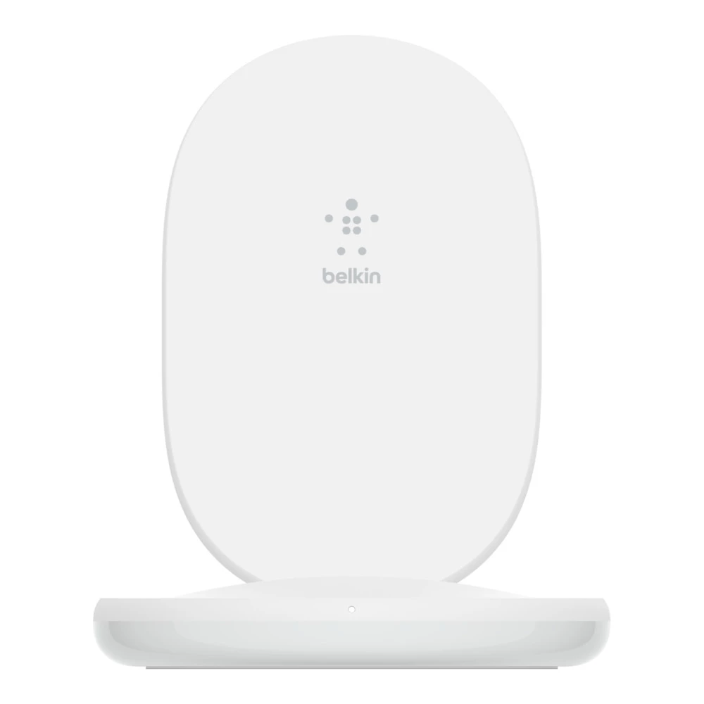 Belkin BOOST CHARGE 15W Wireless Charging Stand + QC3.0 24W Wall Charger (White) #WIB002myWH