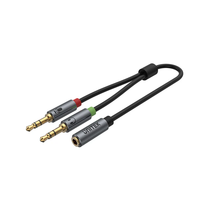 Unitek 8inch/0.2metre 3.5mm Female to 2x3.5mm-Male Audio Adapter #Y-C957AbK