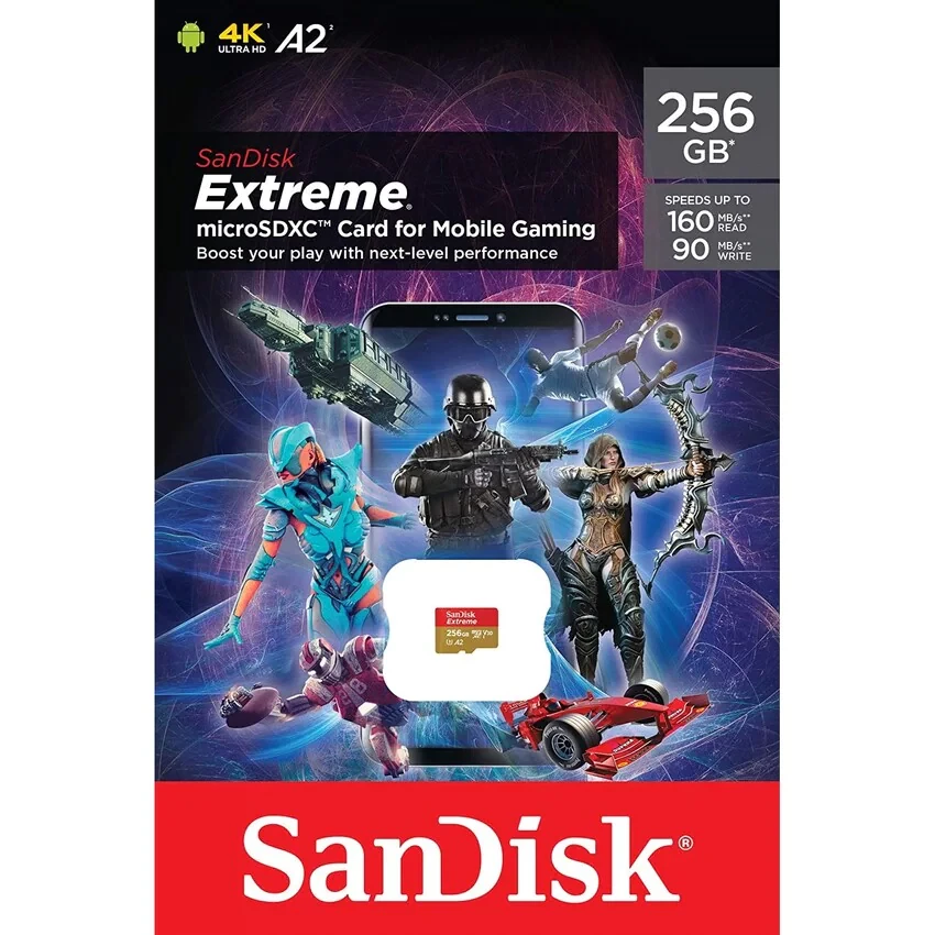 Sandisk Extreme 256Gb MicroSDXC UHS-I Card for Mobile Gaming #sDsQXA1-256g-gN6gN