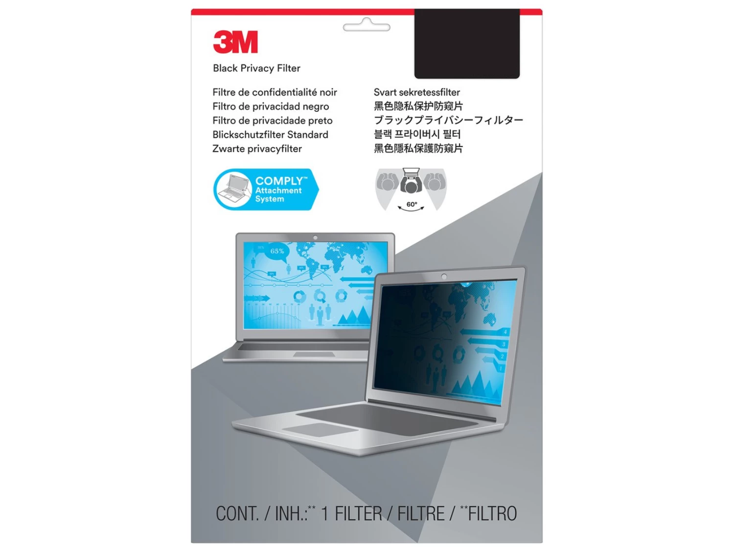 3M PF14.1w 14.1" (16:10) Notebook Privacy Filter (304x190mm)