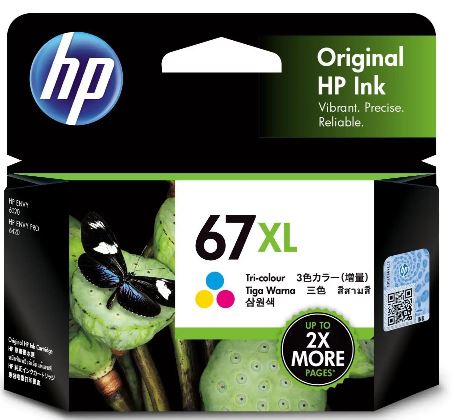 HP 67XL 高打印量三色原廠墨盒 (高用量) #3YM58AA