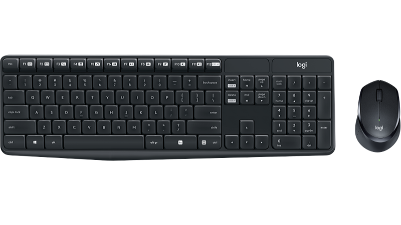 Logitech MK315-Quiet Chinese Cordless Keyboard and Mouse Combo (Black)