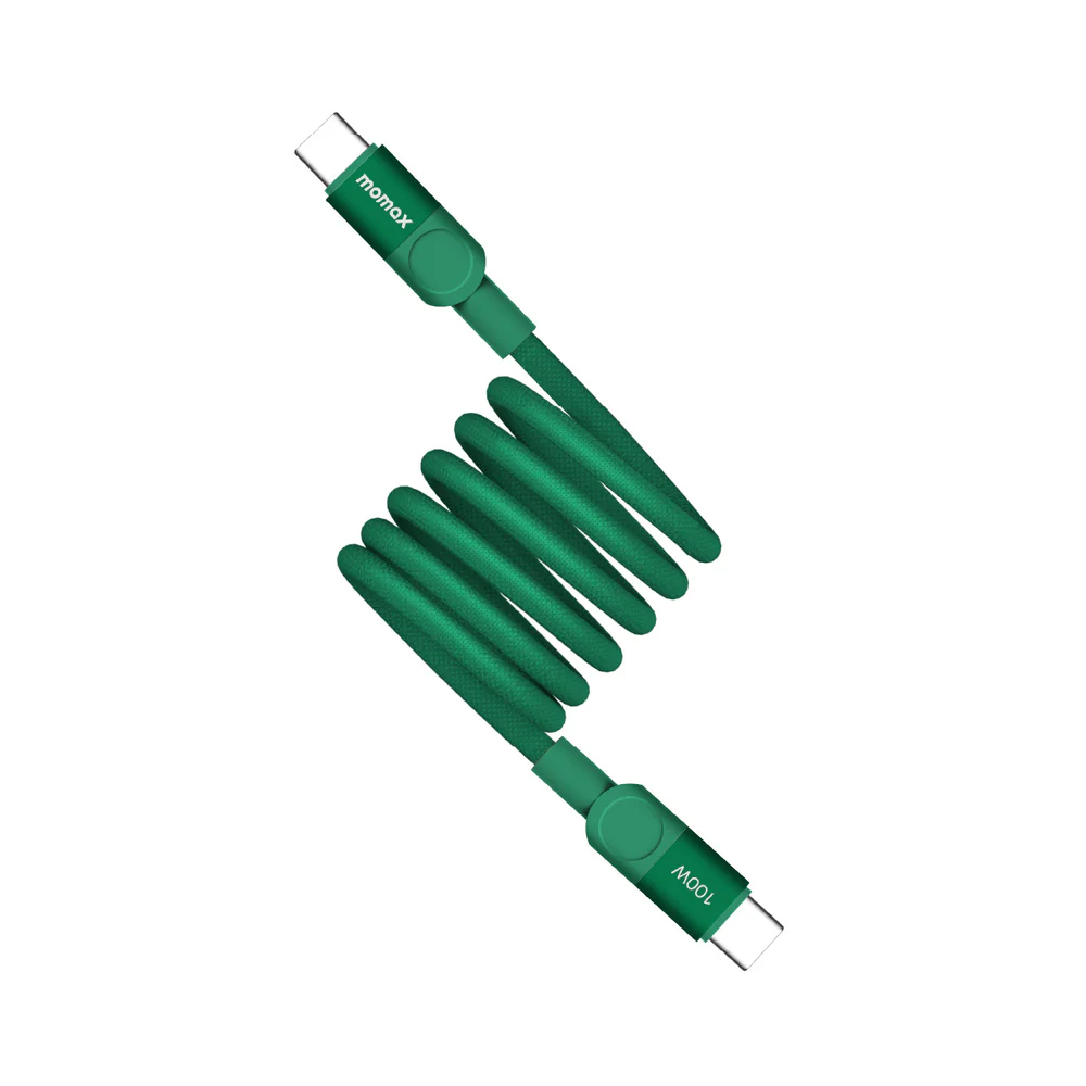 MOMAX Mag.Link 3ft/1metre Usb-C to Usb-C Cable Magnetic PD (100W) (Green) #DC52g