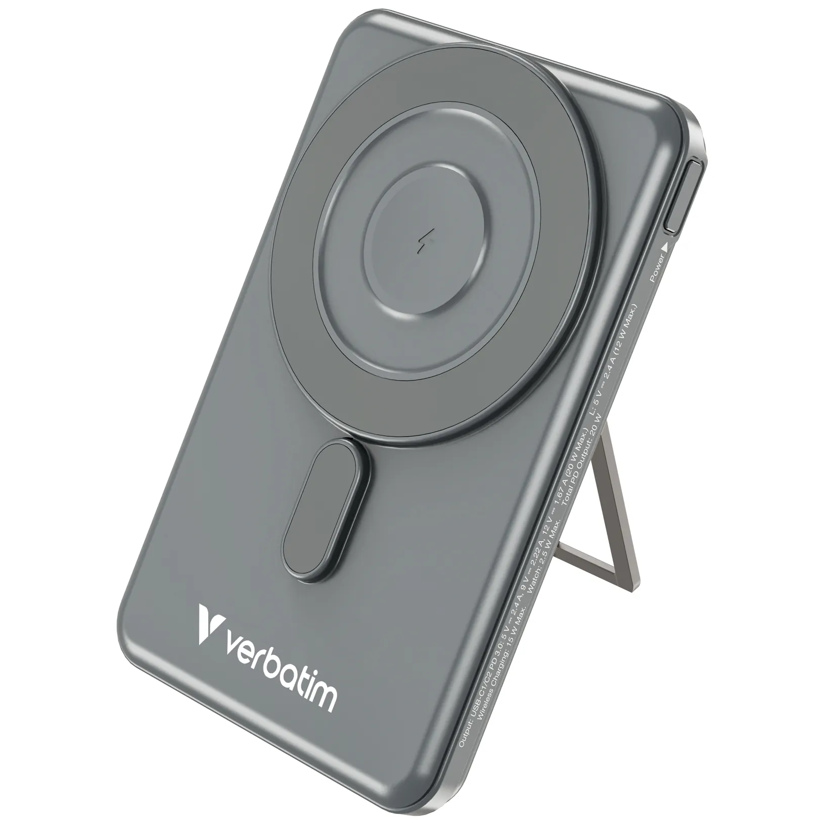 Verbatim 5in1 Charge 'n' Go 10000mAh 磁吸無線行動電源 (黑色) #32254  (3C 認證)