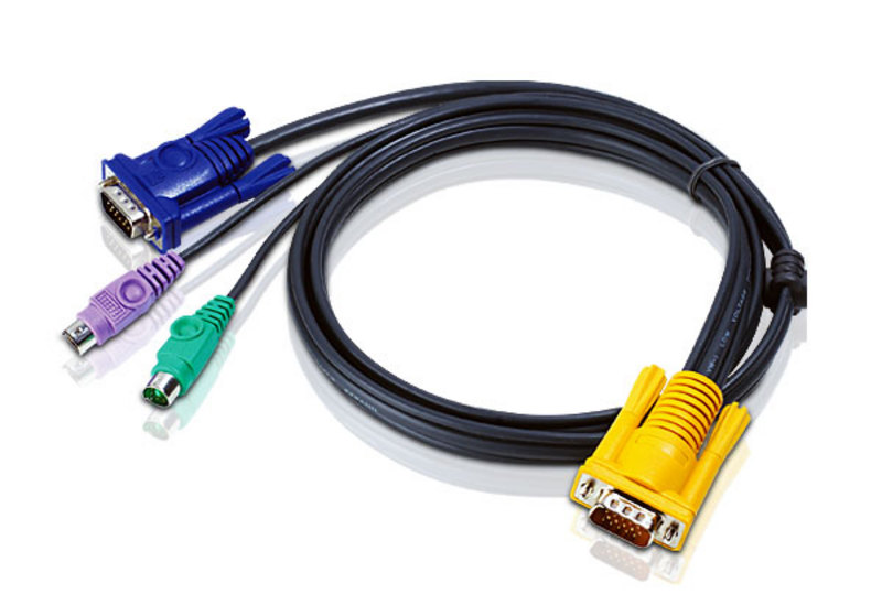 Aten 9.9ft/3metre DB15-Male+2xPS2 to SPHD15-Male KVM Switch Cable