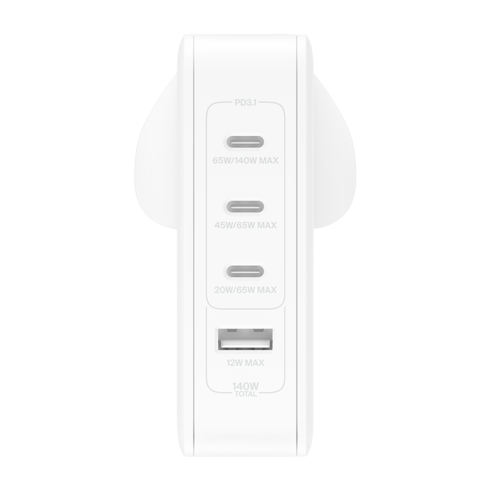 Belkin BoostCharge Pro 140W 4位 GaN 家用充電器 #WCH014MYWH