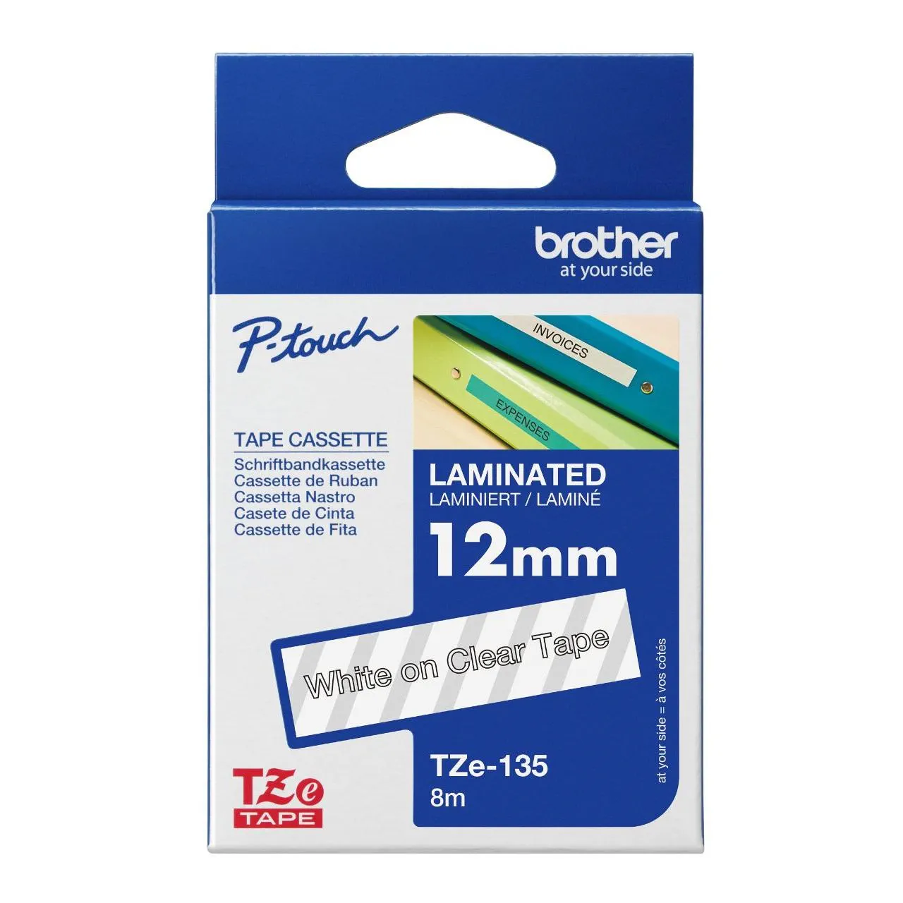 Brother TZe Tape Label 12mm 透明底 白字 #TZe-135